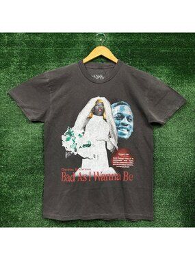 Dennis Rodman Bad As I Wanna Be Wedding Dress Drag T-Shirt Size Medium